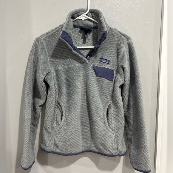 PATAGONIA  RE-TOOL  SNAP-T PULLOVER FLEECE MARSUPIAL JACKET GRAY WOMENS SMALL - Picture 1 of 7